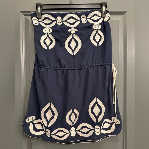 Gretchen Scott Navy & White Strapless Embroidered Dress Cover Up - Picture 2 of 5